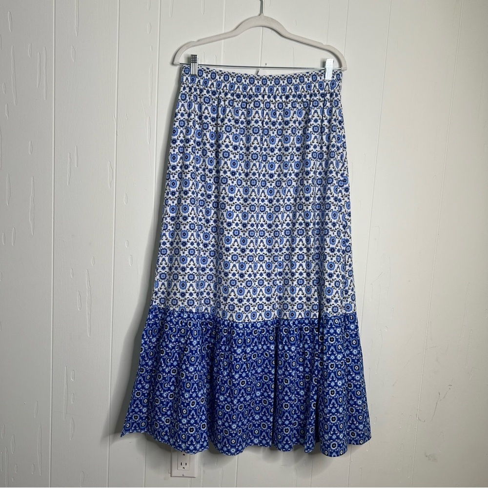 Loft Doily Floral Tiered Pull On Midi Skirt M NWT - Picture 4 of 9